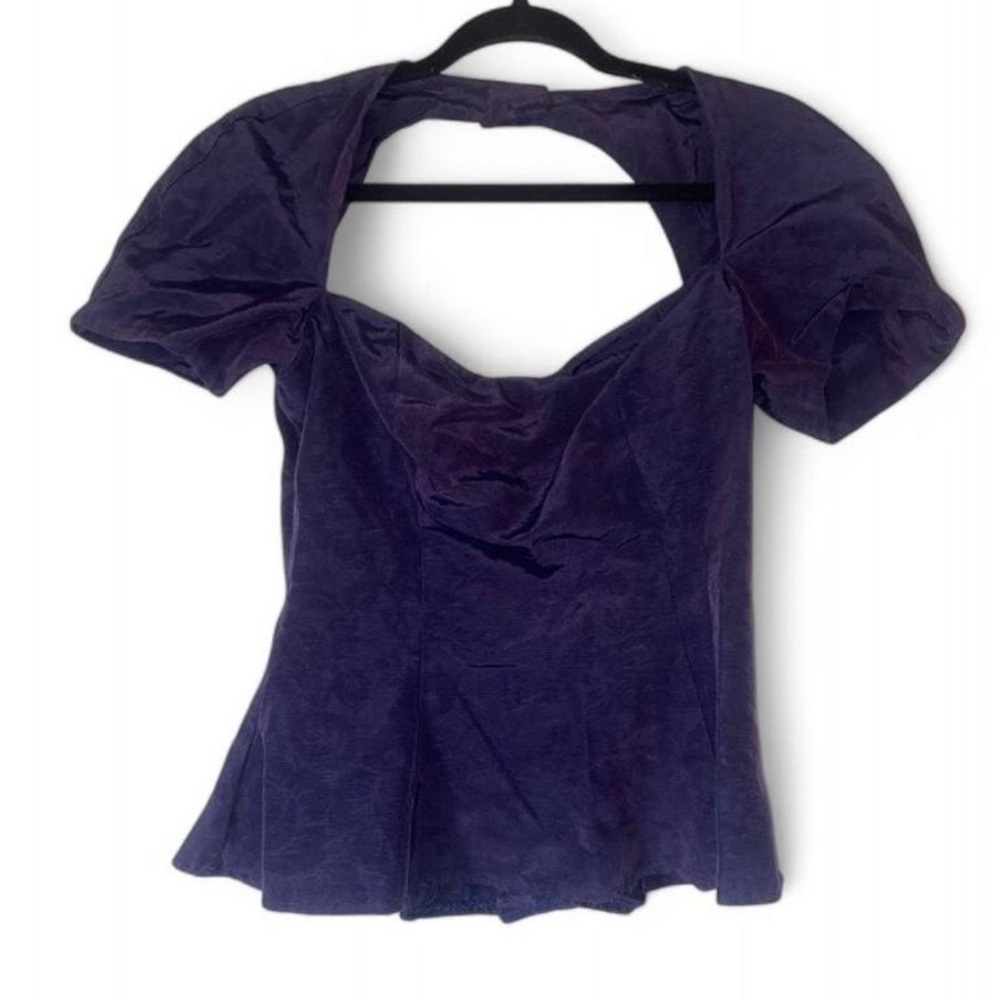 Vtg backless peplum blouse